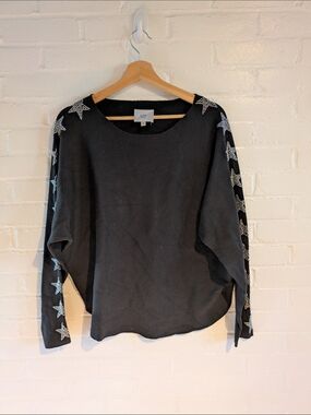 LIV Black Star-Embellished Women's Sweater